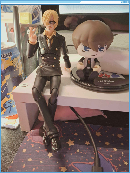 figurines on desk