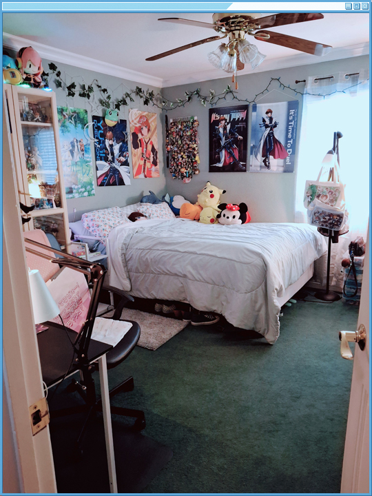 Wide shot of room from the door