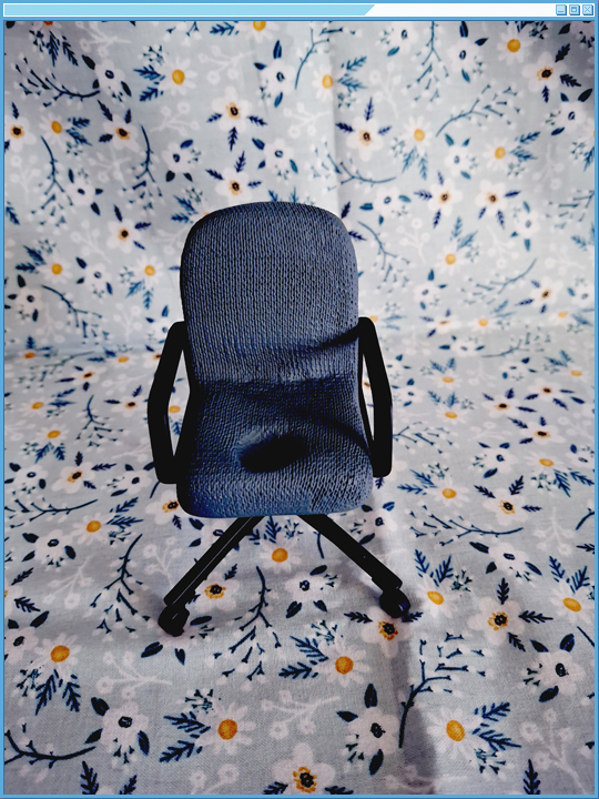 The base, which happens to be an office chair.