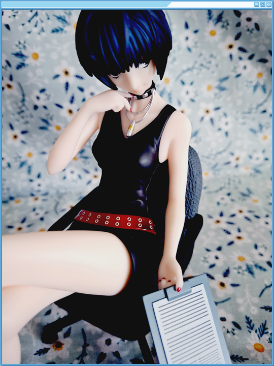 A close up of Takemi without her coat