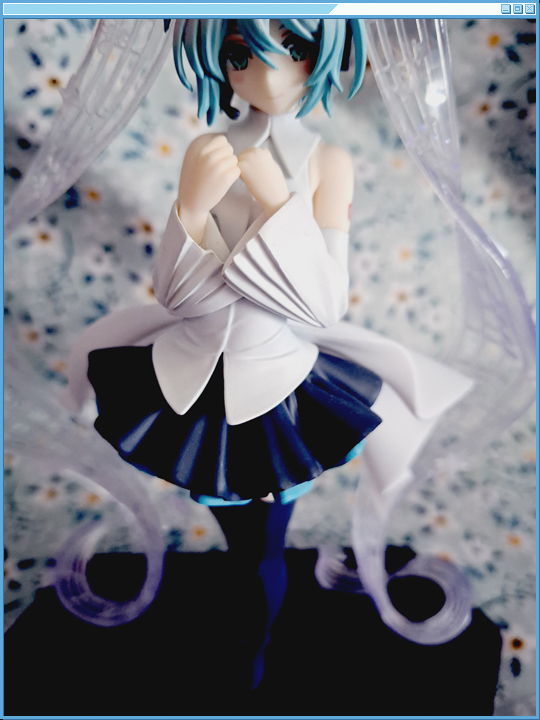 Closeup shot of Miku