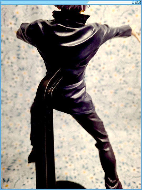 Picture of the stand's support rod in his back