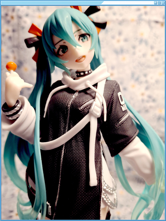 Closeup shot of Miku