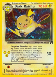 Team Rocket Dark Raichu Secret Holo Rare